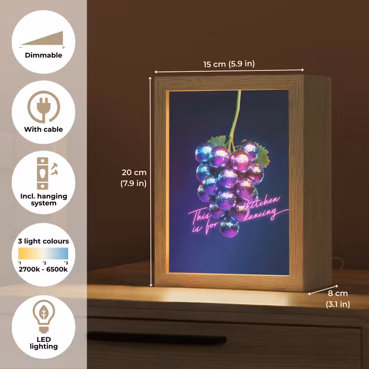 Quote - Neon - Disco - Druiven Light Box met kabel (Tafellamp) klein -USP_EN
