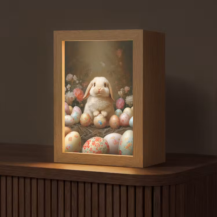 Konijn - Paaseieren - Stilleven Light Box met kabel (Tafellamp) klein -z3d_website