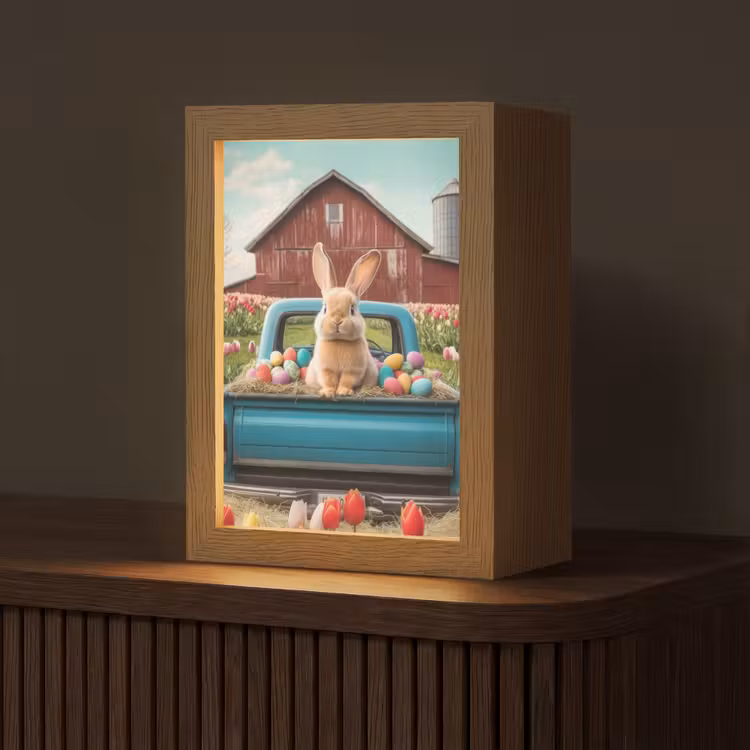 Konijn - Boerderij - Eieren Light Box met kabel (Tafellamp) klein -z3d_website