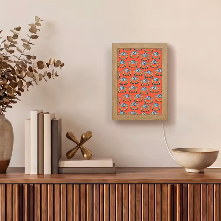 Rood - Disco - Patroon Light Box met kabel (Tafellamp) klein 925 -sfeer2