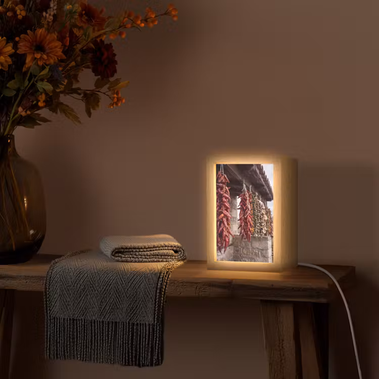 Table Lamp - Red Peppers - Food - Rode pepers - Eten Light Box met kabel (Tafellamp) klein