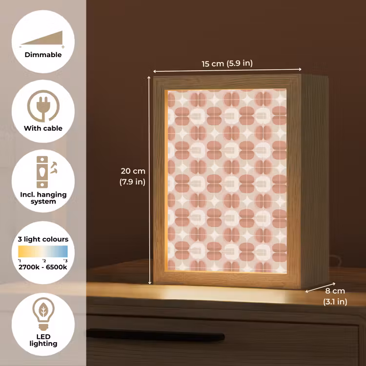 Retro - Klassiek - Roze Light Box met kabel (Tafellamp) klein 925 -USP_EN