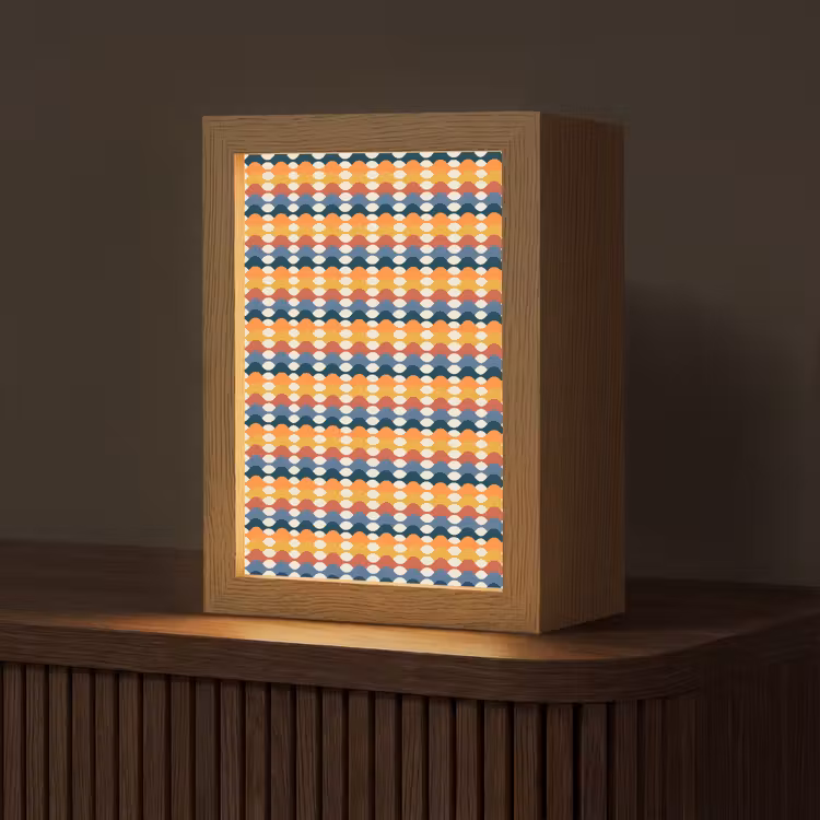 Retro - Disco - Golven Light Box met kabel (Tafellamp) klein 925 -z3d_website