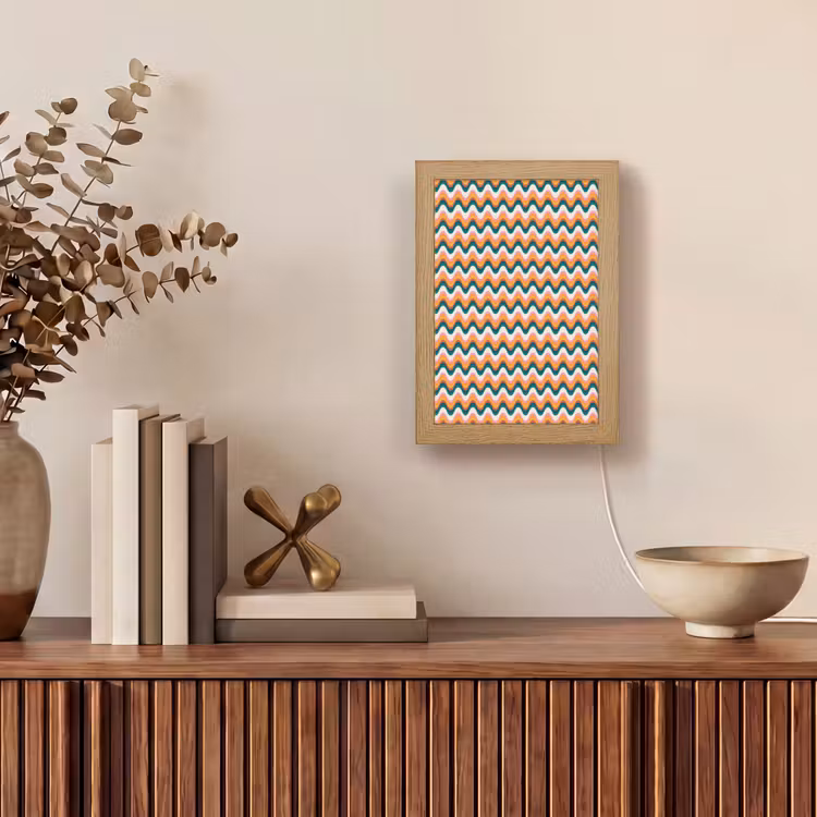 Retro - Disco - Golven - Kleur Light Box met kabel (Tafellamp) klein 925 -sfeer2