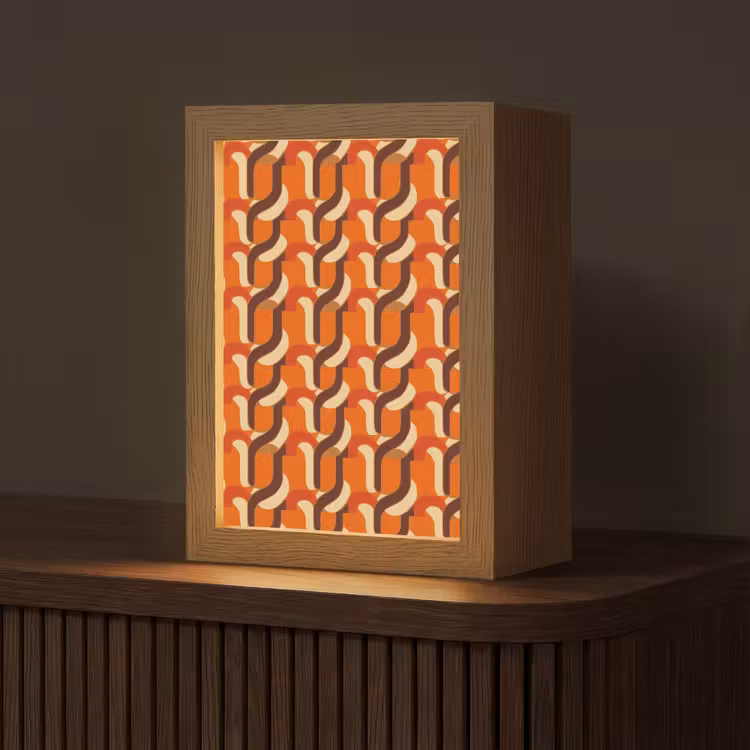 Retro - Modern - Kleurrijk Light Box met kabel (Tafellamp) klein 925 -z3d_website