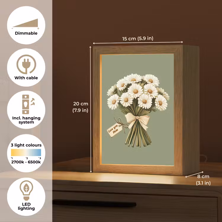 Lint - Boeket - Groen - Quote Light Box met kabel (Tafellamp) klein -USP_EN