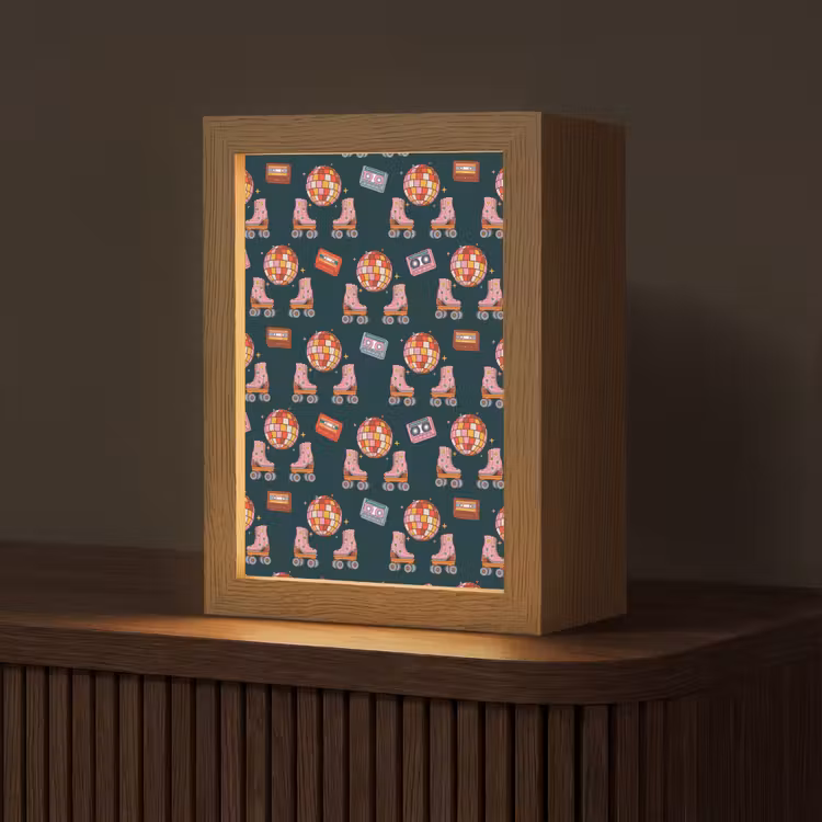 Rolschaatsen - Patroon - Disco Light Box met kabel (Tafellamp) klein 925 -z3d_website