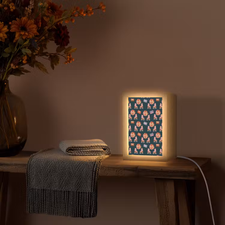 Rolschaatsen - Patroon - Disco Light Box met kabel (Tafellamp) klein 925 -sfeer4