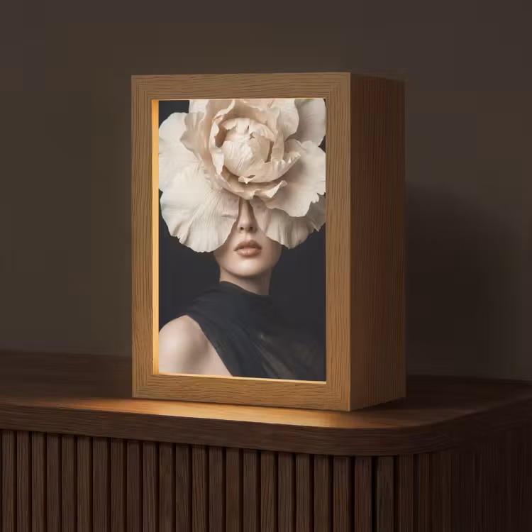 Roos - Tijdloos - Zwart Light Box met kabel (Tafellamp) klein -z3d_website