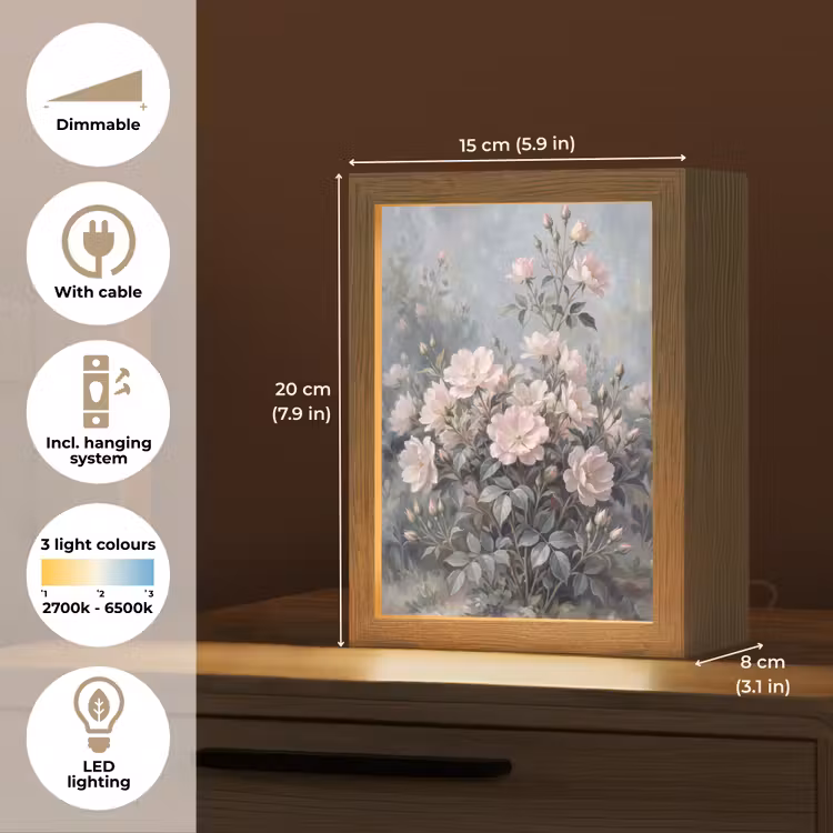 Rozen - Illustratie - Roze Light Box met kabel (Tafellamp) klein -USP_EN