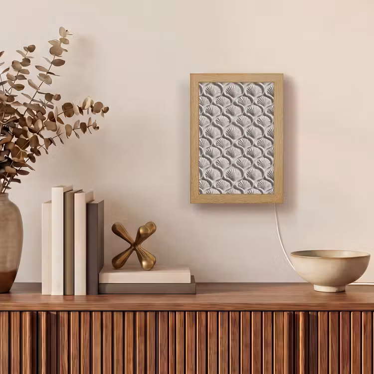 Zand - Schelpenvorm - Grijs Light Box met kabel (Tafellamp) klein 925 -sfeer2