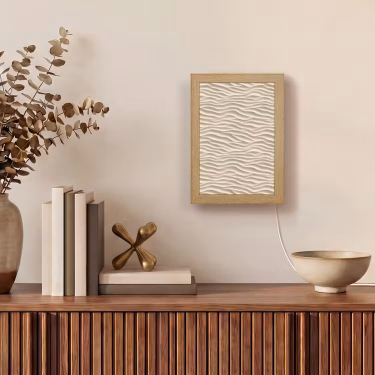 Zand - Golven - Beige Light Box met kabel (Tafellamp) klein 925 -sfeer2