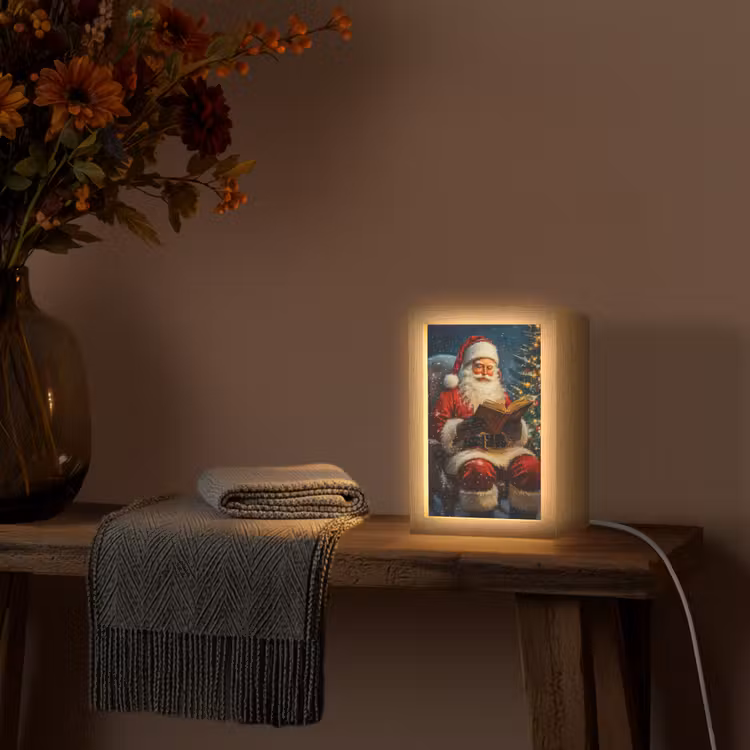 Kerstman - Kerst - Winter - Kerstboom Light Box met kabel (Tafellamp) klein -sfeer4