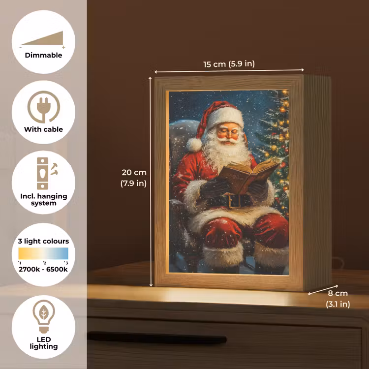 Kerstman - Kerst - Winter - Kerstboom Light Box met kabel (Tafellamp) klein -USP_EN