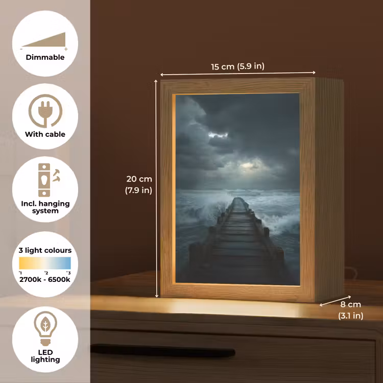 Steiger - Storm - Golven Light Box met kabel (Tafellamp) klein -USP_EN