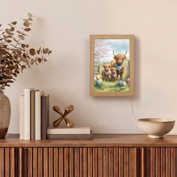 Schotsehooglanders - Paaseieren - Lente Light Box met kabel (Tafellamp) klein -sfeer2