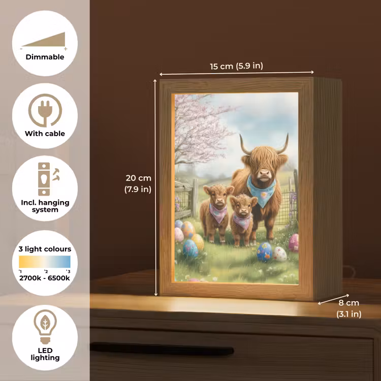 Schotsehooglanders - Paaseieren - Lente Light Box met kabel (Tafellamp) klein -USP_EN