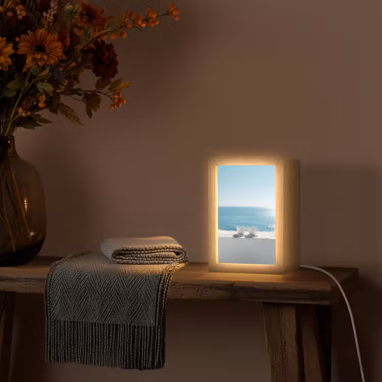 Zee - Koffiekopjes - Zomers Light Box met kabel (Tafellamp) klein -sfeer4