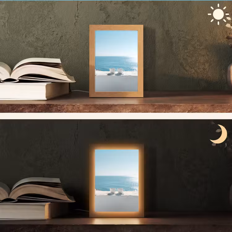 Zee - Koffiekopjes - Zomers Light Box met kabel (Tafellamp) klein -sfeer3