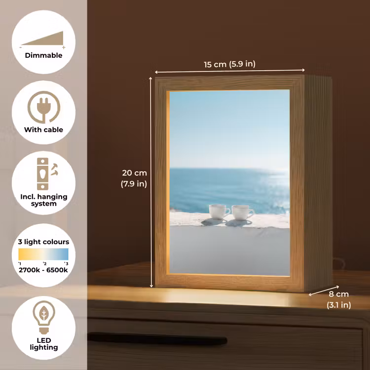 Zee - Koffiekopjes - Zomers Light Box met kabel (Tafellamp) klein -USP_EN
