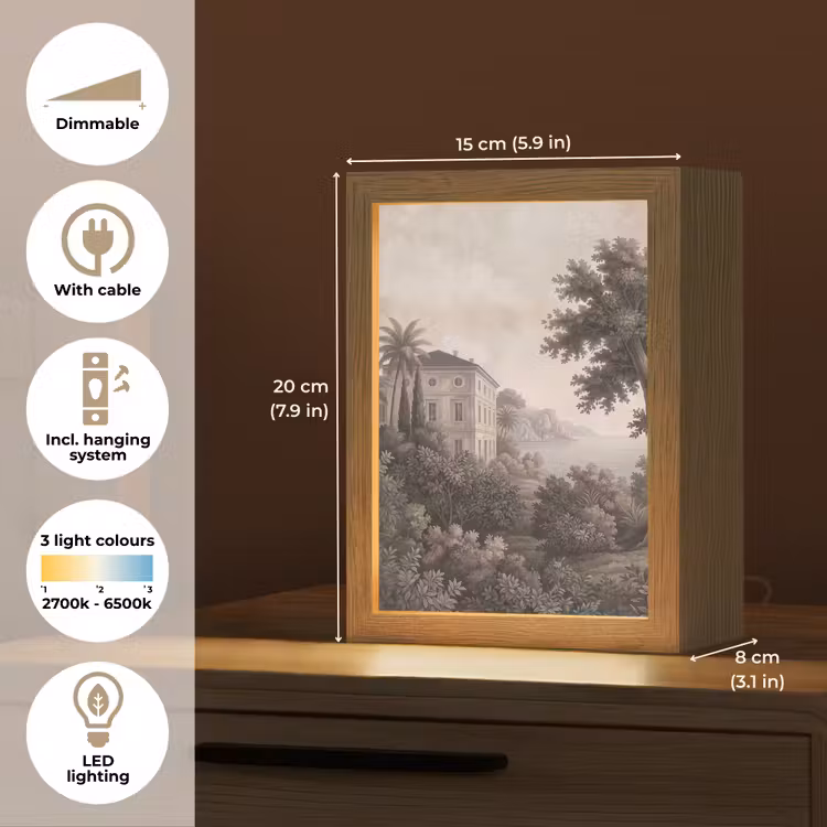 Zee - Villa - Beige Light Box met kabel (Tafellamp) klein -USP_EN