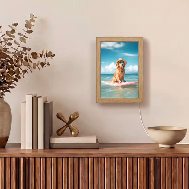 Zeewater - Hond - Golden retriever - Zonnebril Light Box met kabel (Tafellamp) klein -sfeer2