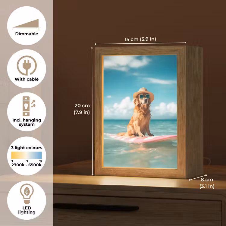Zeewater - Hond - Golden retriever - Zonnebril Light Box met kabel (Tafellamp) klein -USP_EN