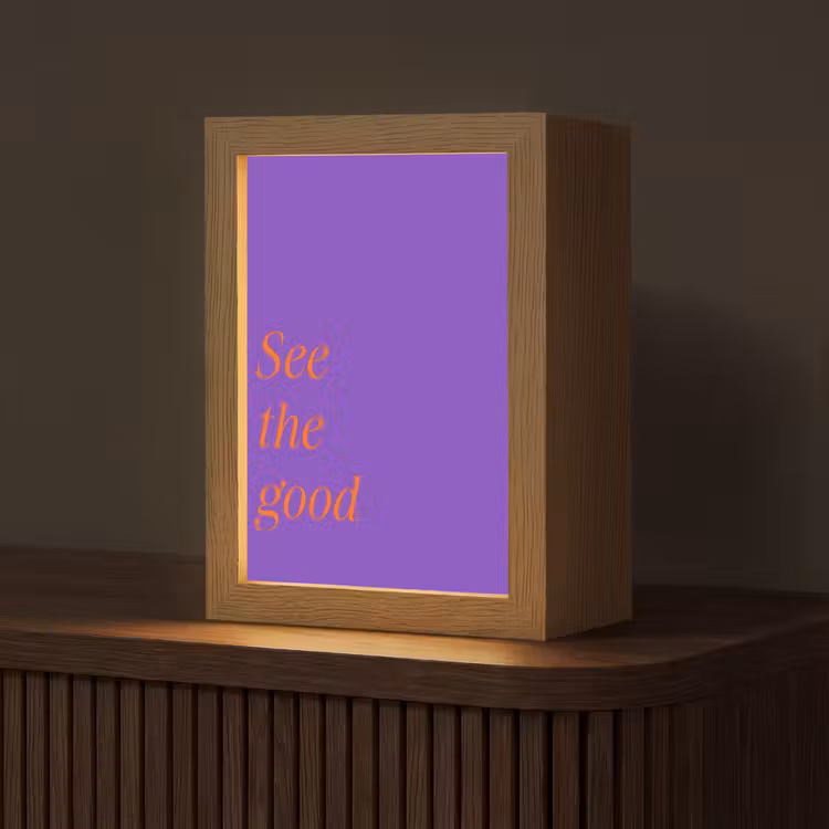 See the good - Oranje - Paars Light Box met kabel (Tafellamp) klein -z3d_website