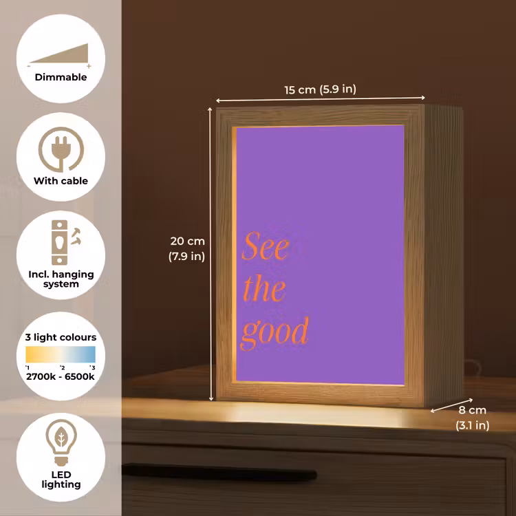 See the good - Oranje - Paars Light Box met kabel (Tafellamp) klein -USP_EN
