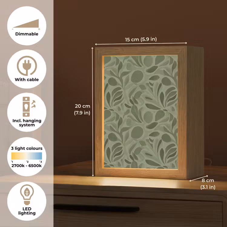 Sereen - Bladeren - Groen Light Box met kabel (Tafellamp) klein 925 -USP_EN