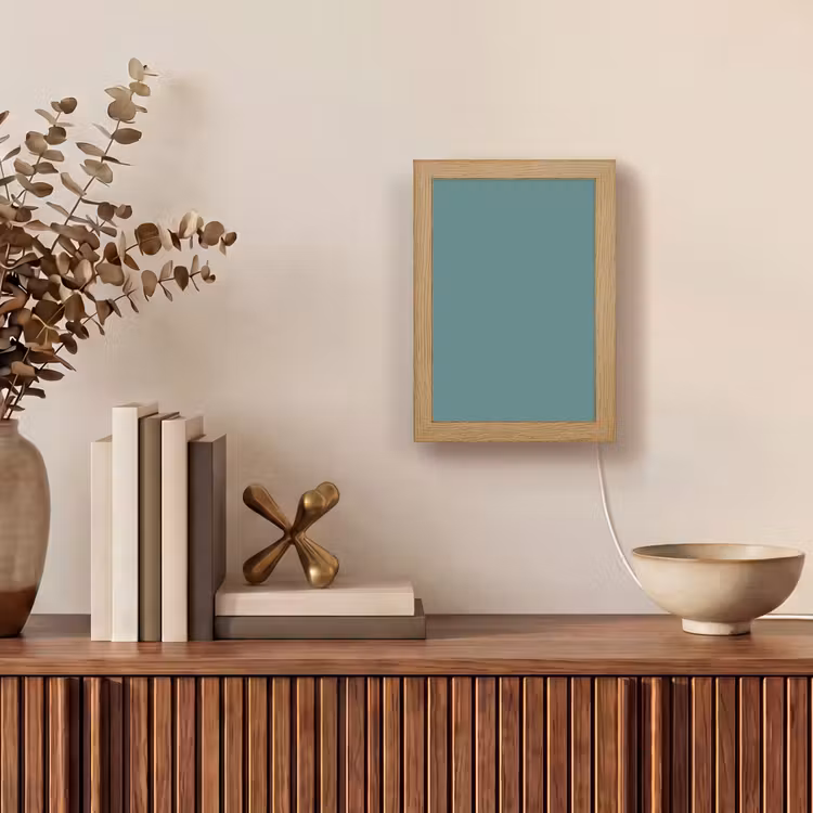 Serene - Teal - Blauw Light Box met kabel (Tafellamp) klein 925 -sfeer2