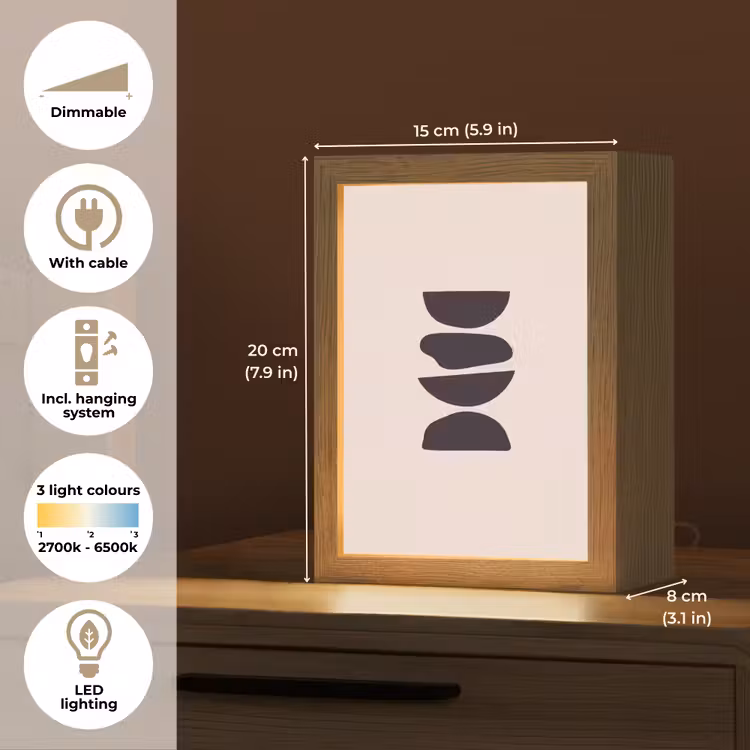 Table Lamp - Shapes - Abstract - Modern - Vormen - Abstract - Modern Light Box met kabel (Tafellamp) klein