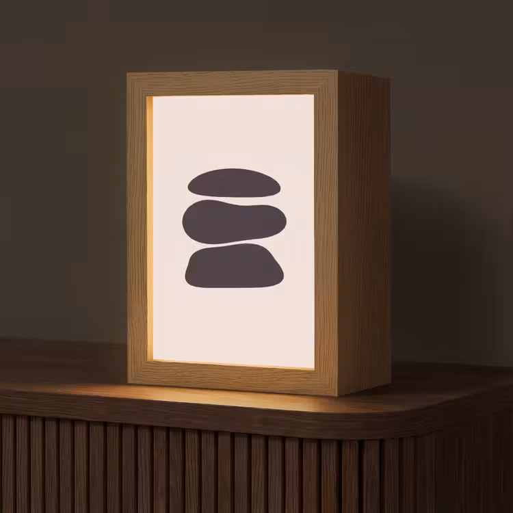Table Lamp - Shapes - Organic - Black - Vormen - Organisch - Zwart Light Box met kabel (Tafellamp) klein