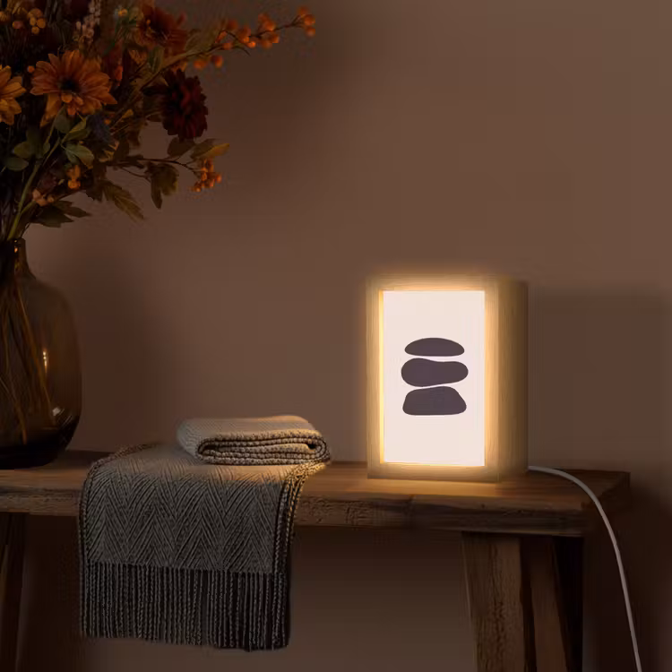Table Lamp - Shapes - Organic - Black - Vormen - Organisch - Zwart Light Box met kabel (Tafellamp) klein