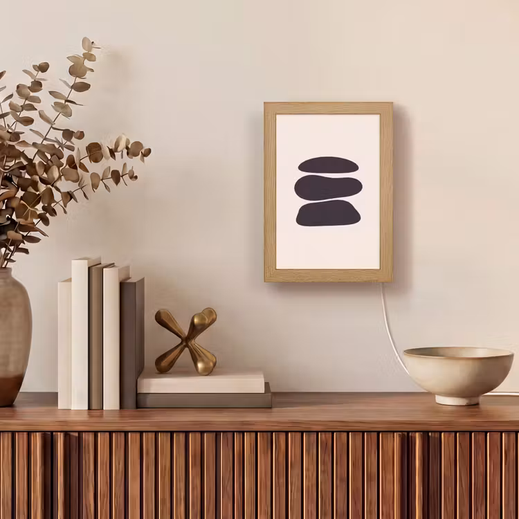 Table Lamp - Shapes - Organic - Black - Vormen - Organisch - Zwart Light Box met kabel (Tafellamp) klein
