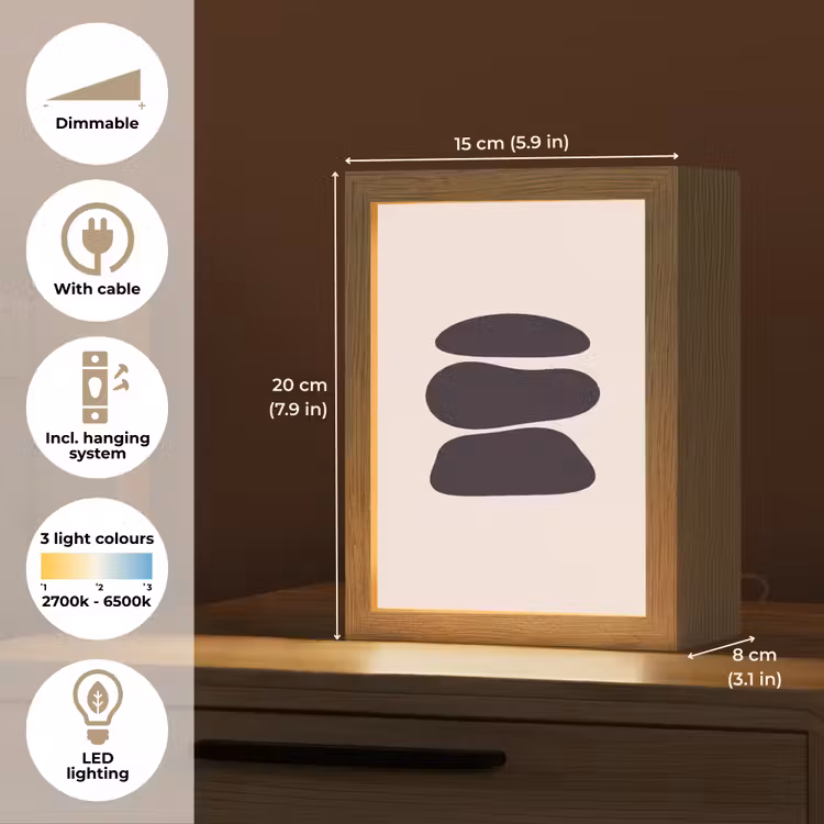 Table Lamp - Shapes - Organic - Black - Vormen - Organisch - Zwart Light Box met kabel (Tafellamp) klein