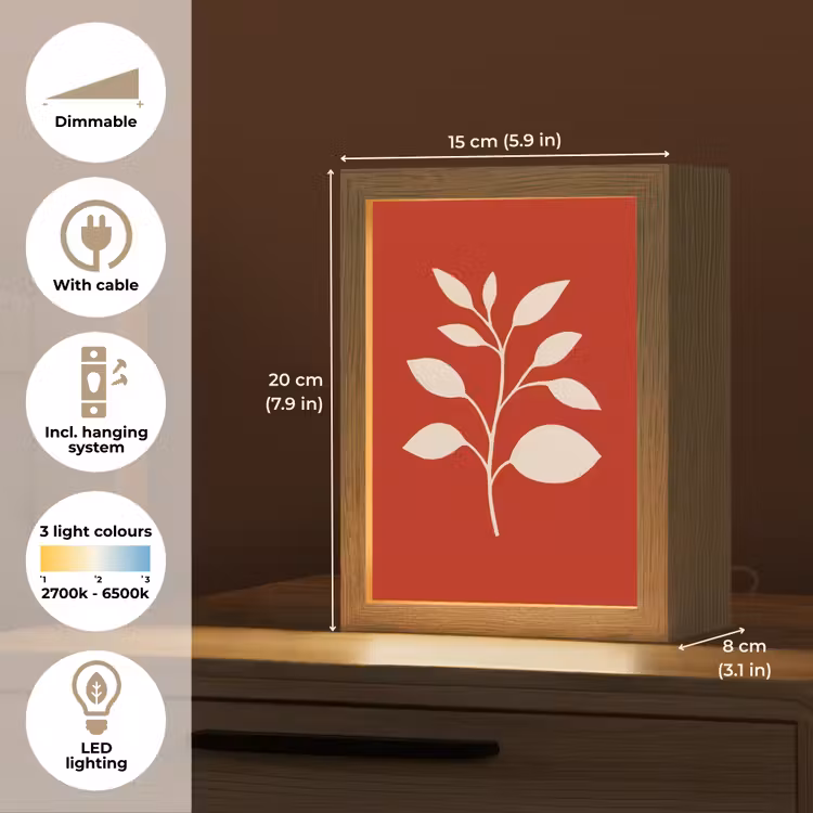 Silhouet - Bladeren - Tak Light Box met kabel (Tafellamp) klein -USP_EN