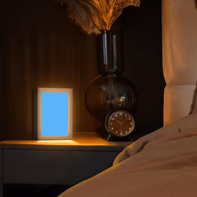 Sky - Blue - Blauw Light Box met kabel (Tafellamp) klein 925 -sfeer1