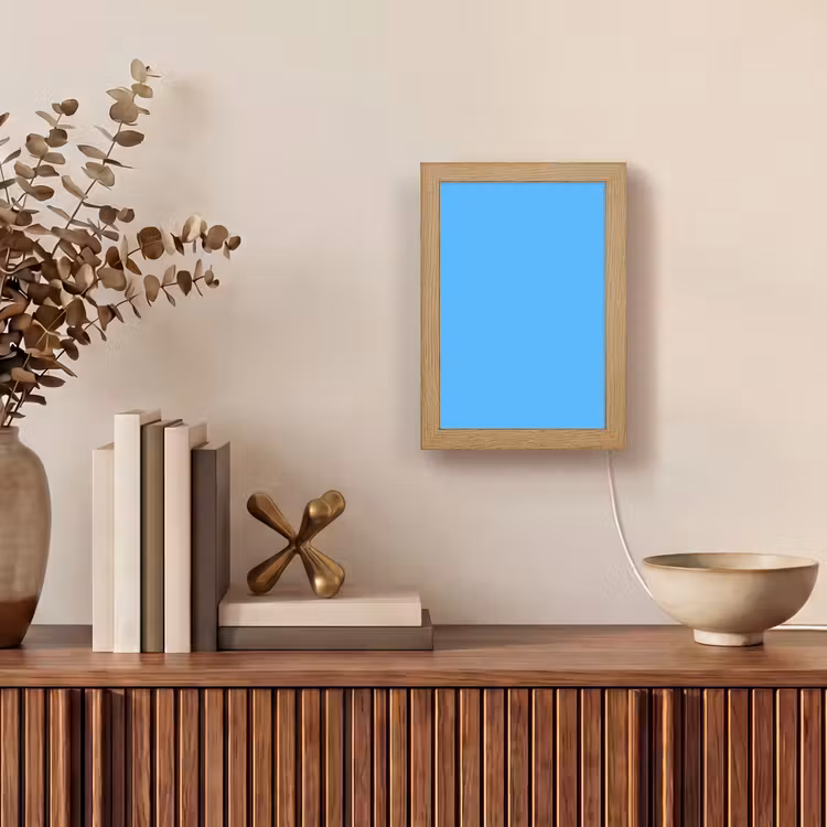 Sky - Blue - Blauw Light Box met kabel (Tafellamp) klein 925 -sfeer2