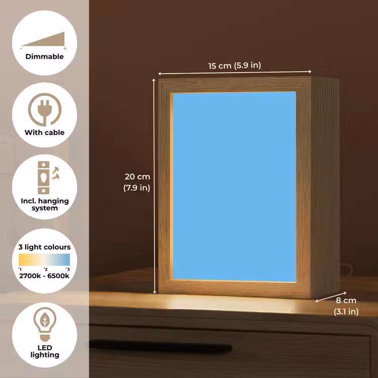 Sky - Blue - Blauw Light Box met kabel (Tafellamp) klein 925 -USP_EN