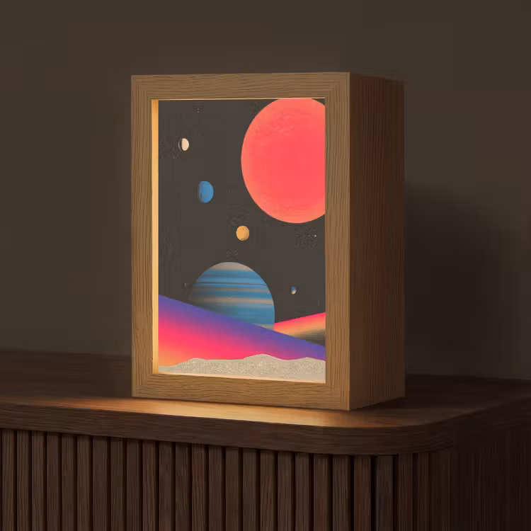Hemel - Planeten - Felgekleurd Light Box met kabel (Tafellamp) klein -z3d_website