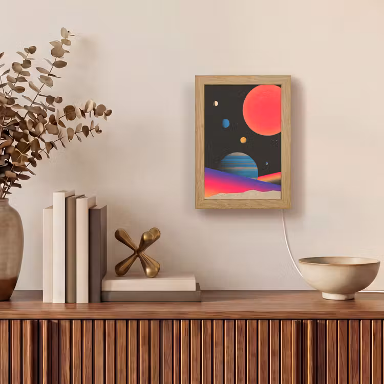 Hemel - Planeten - Felgekleurd Light Box met kabel (Tafellamp) klein -sfeer2