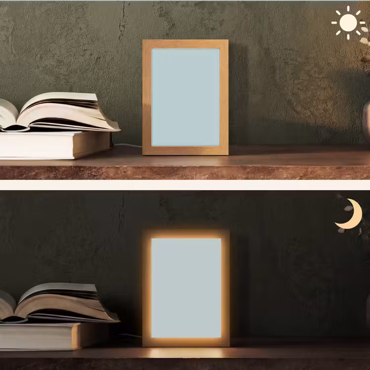 Slate - Blue - Blauw Light Box met kabel (Tafellamp) klein 925 -sfeer3