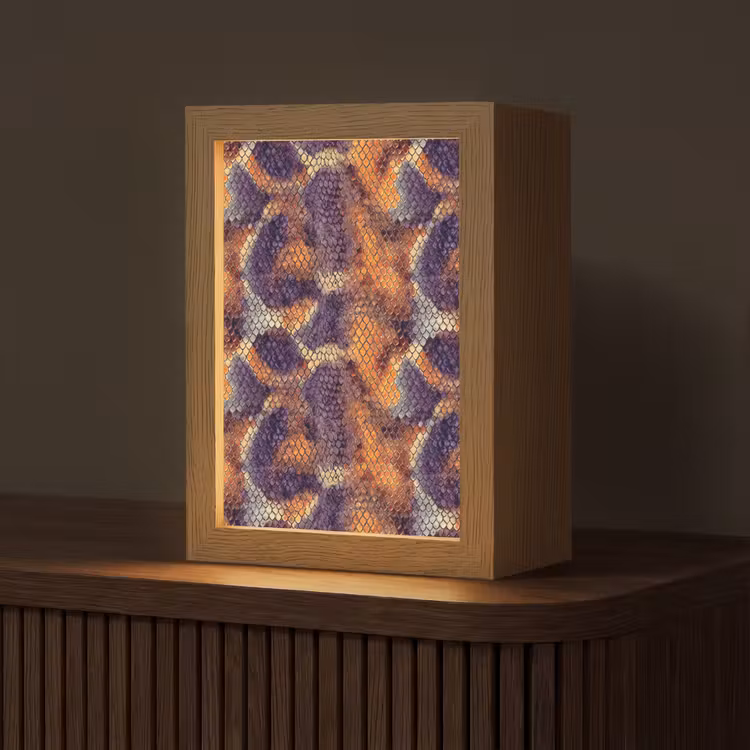 Slang - Schubben - Kleurrijk Light Box met kabel (Tafellamp) klein 925 -z3d_website