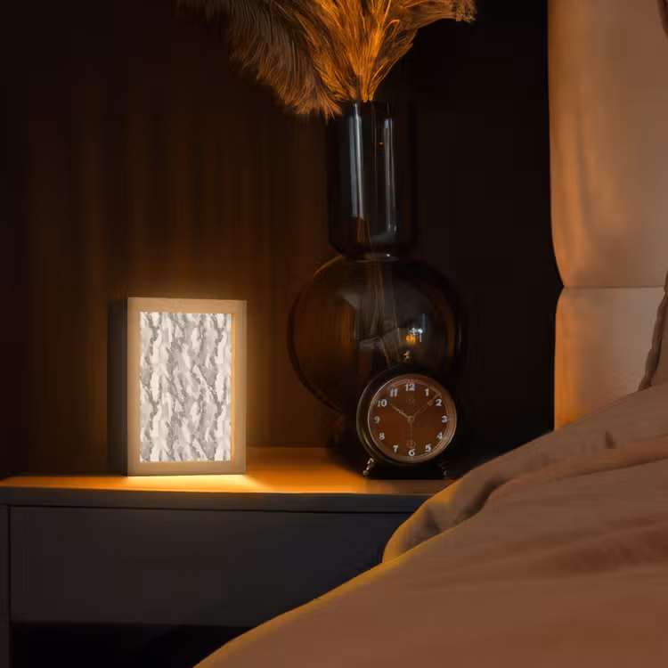 Slang - Patroon - Taupe Light Box met kabel (Tafellamp) klein 925 -sfeer1