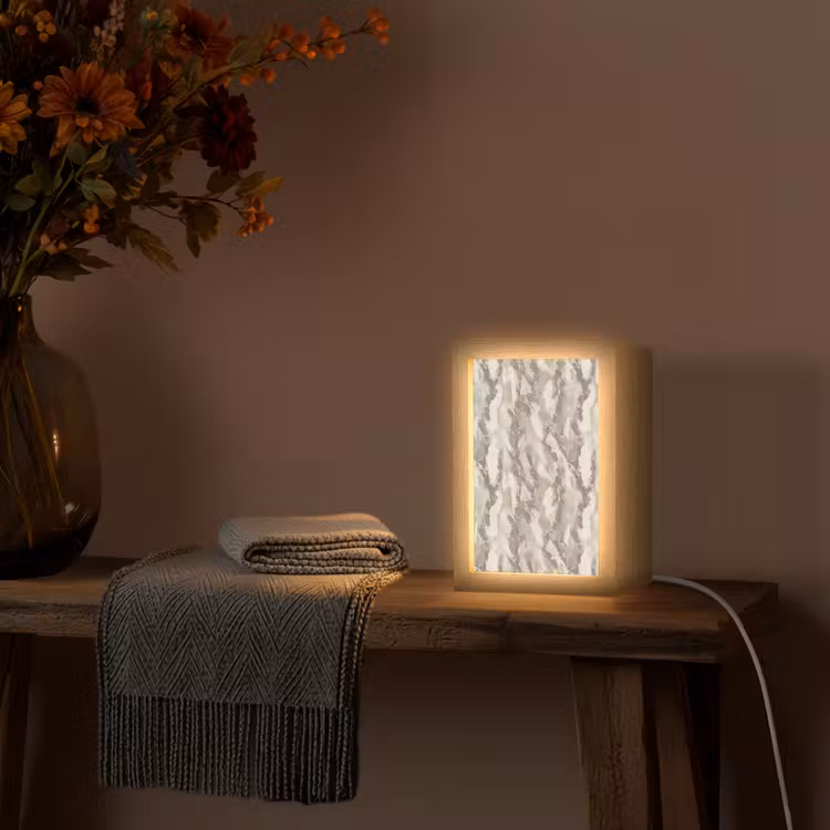 Slang - Patroon - Taupe Light Box met kabel (Tafellamp) klein 925 -sfeer4