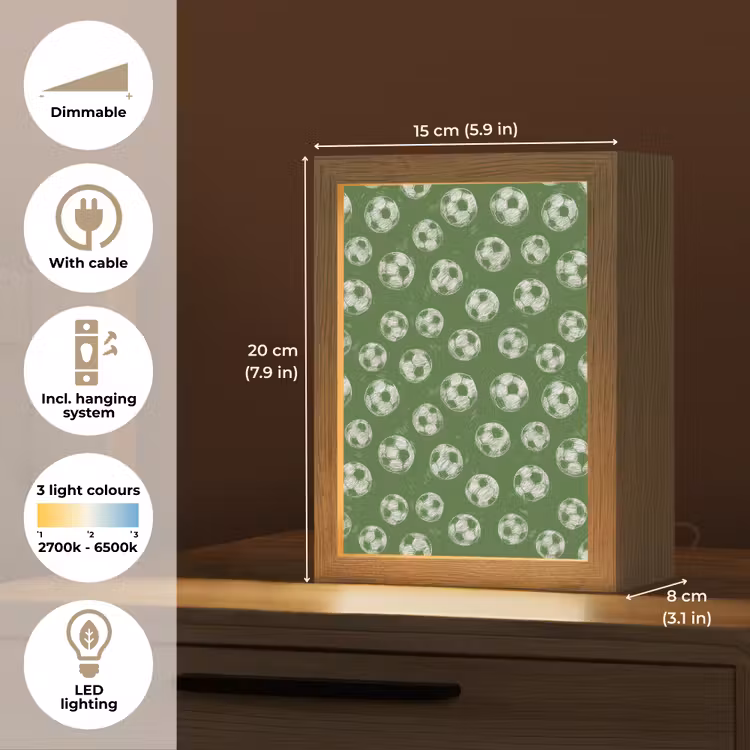 Voetbal - Sport - Groen Light Box met kabel (Tafellamp) klein 925 -USP_EN