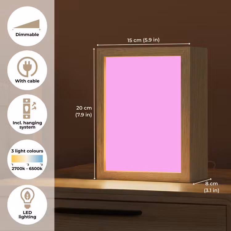 Soft - Lavender - Roze Light Box met kabel (Tafellamp) klein 925 -USP_EN
