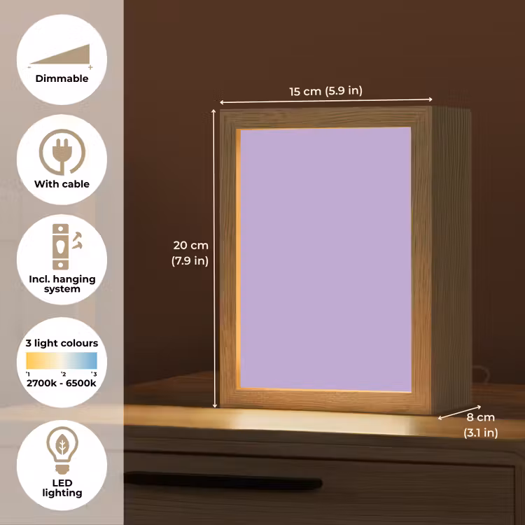 Soft - Lavender - Paars Light Box met kabel (Tafellamp) klein 925 -USP_EN