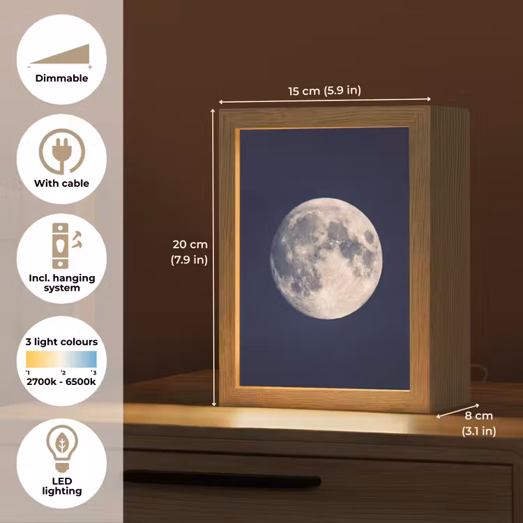 Ruimte - Maan - Kosmos Light Box met kabel (Tafellamp) klein -USP_EN